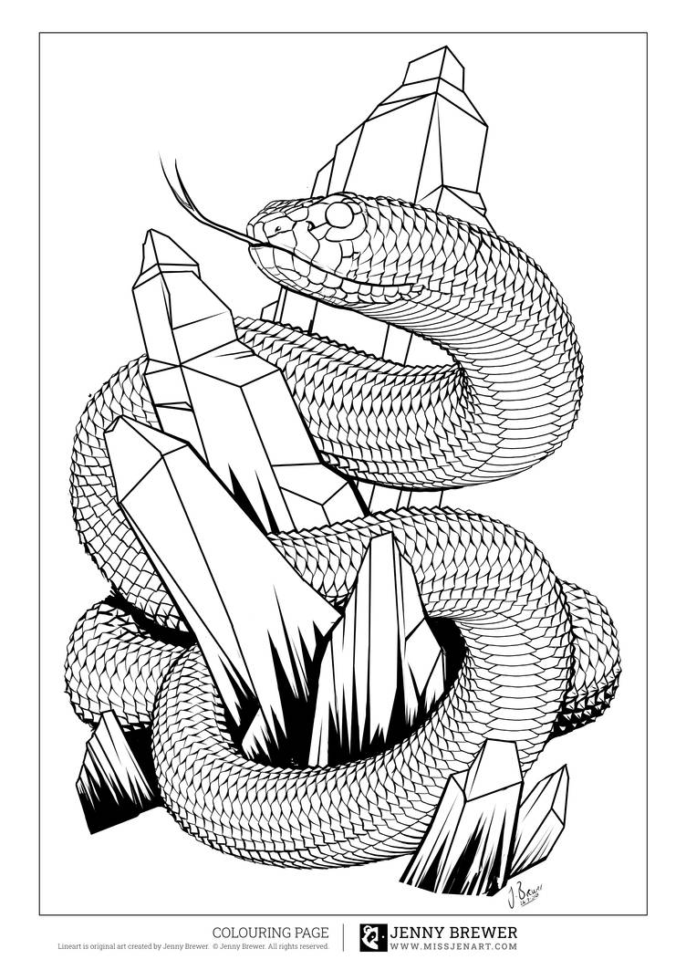 Deviantart Snake Crystal Crystal Snake Colouring Page by MissJenArt on DeviantArt