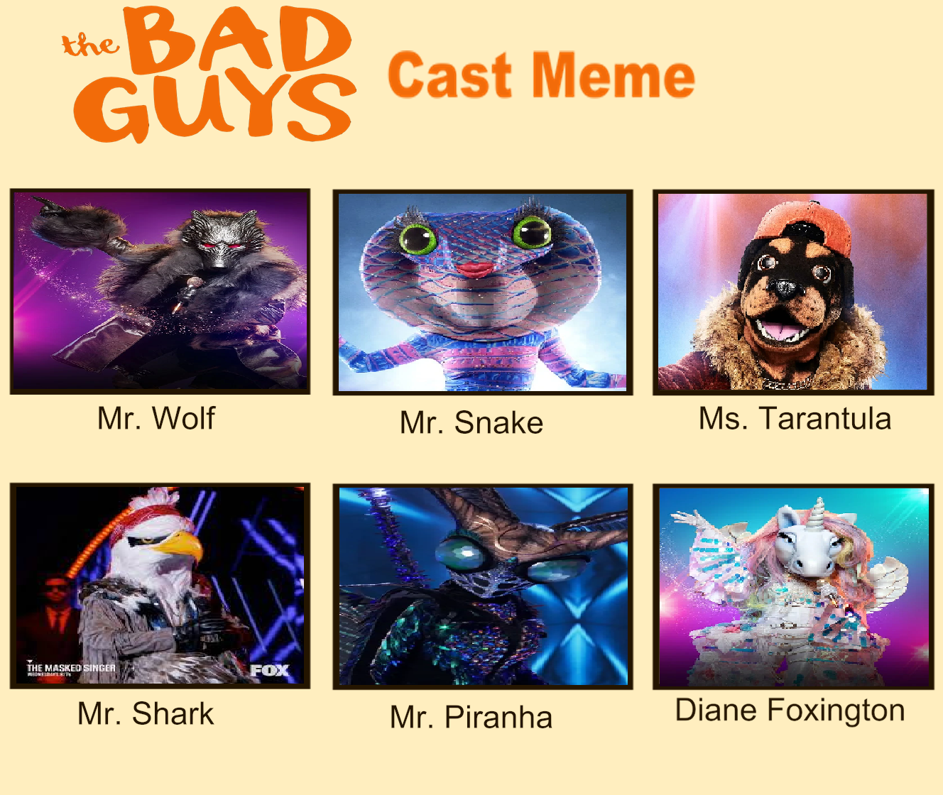 The Bad Guys Meme The Masked Singer Version By ElenaTheHawk On DeviantArt the-bad-guys-meme-the-masked-singer-version-by-elenathehawk-on-deviantart