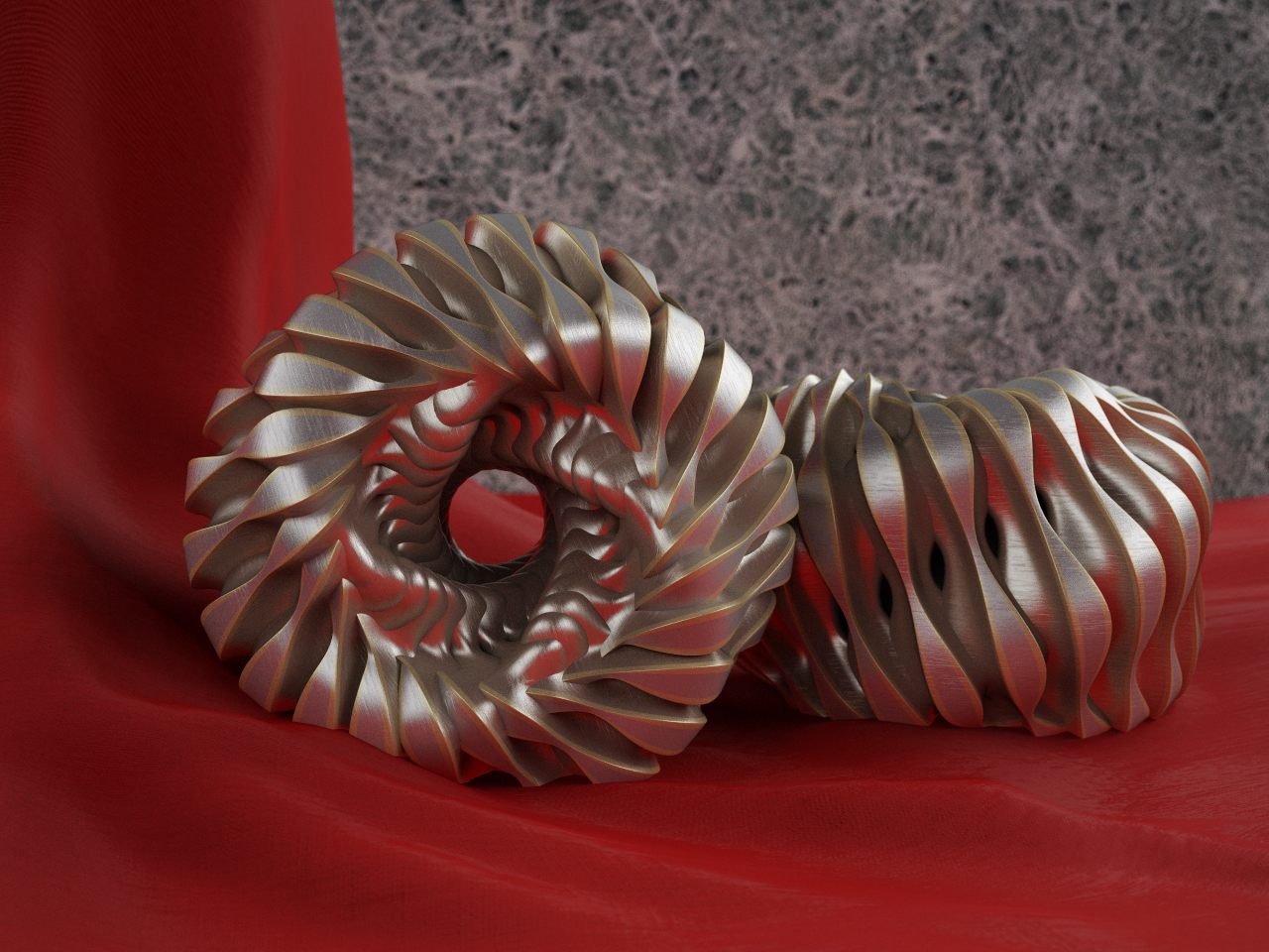 Twisted Torus Metal Sculptures