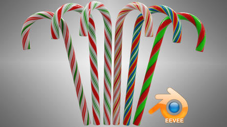 FREE Low Poly Candy Canes w/ Procedural Textures