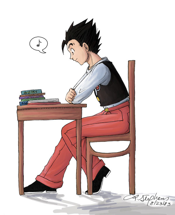 Gohan Writing Gohan loooves to Study -edit- by lauraneato on DeviantArt