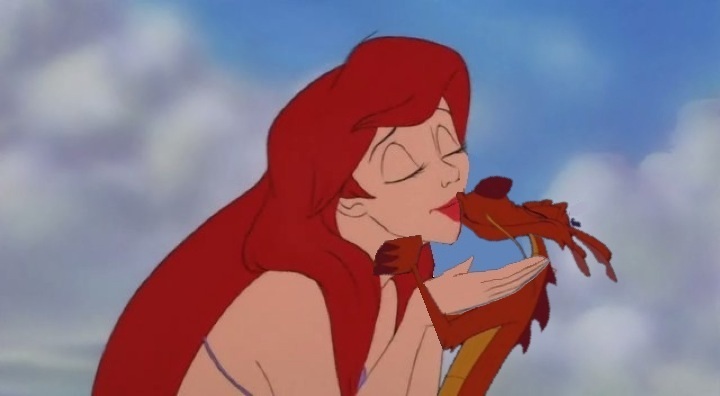 Ariel and Mushu true love kiss (A Ohanna Picture)