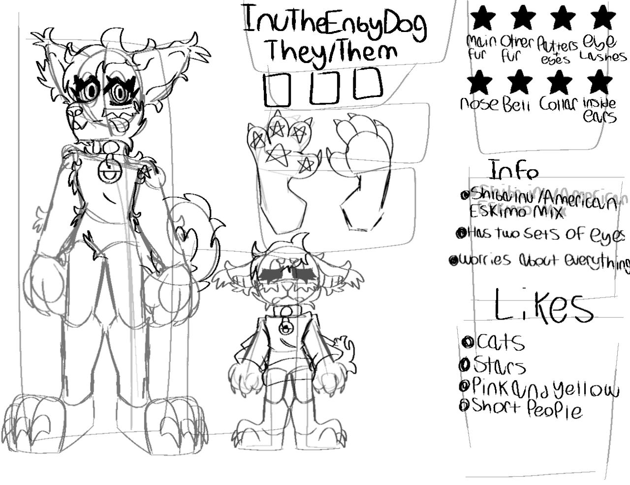 What's this me redrawing my ref sheet (wip) by InuTheEnbyDog on DeviantArt