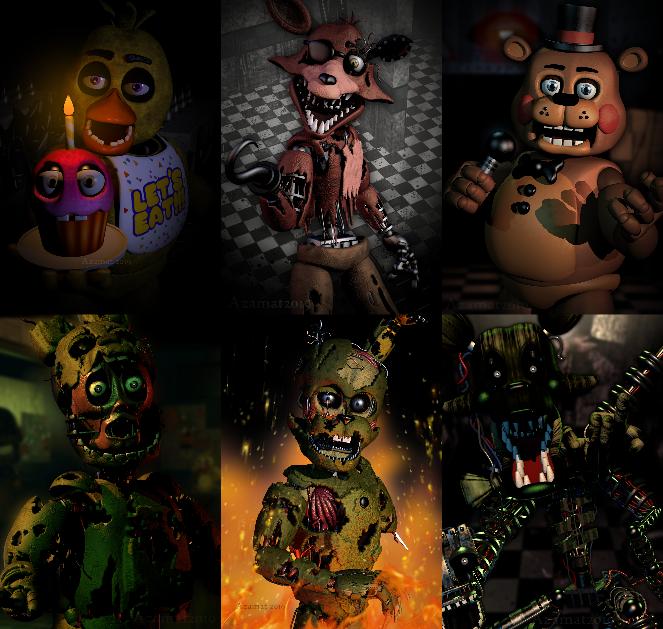 FNaF blender/sfm renders PART 4!