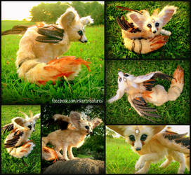 Flighted Fennec Fox - OOAKPosable Fantasy Creature