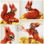 Luthias the Fire Fairy Squirrel ~Poseable Creature