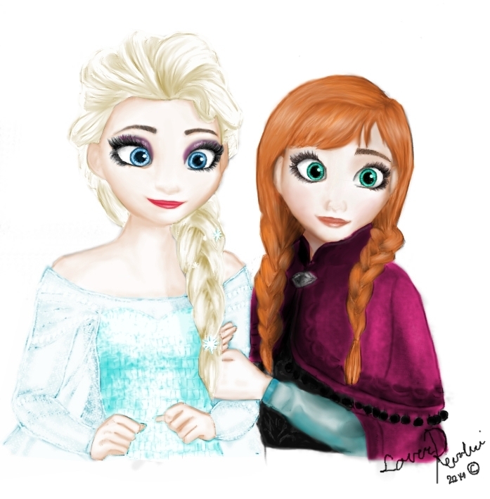 Elsa and Anna with Colours