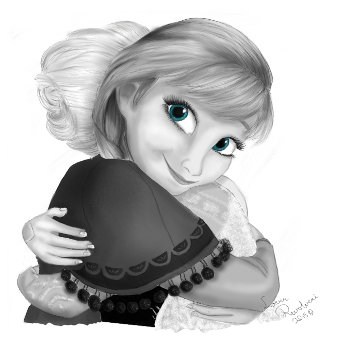 Anna and Elsa hugging