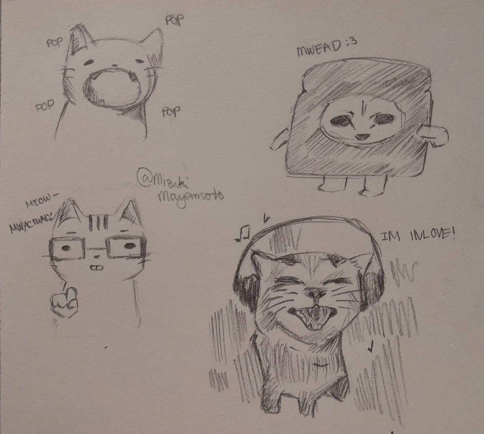 Silly cat drawings :) by MizukiMayamoto on DeviantArt