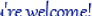 Youre Welcome! Message Blue Shine