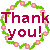 Thank You! Flower Wreath Message [F2U]