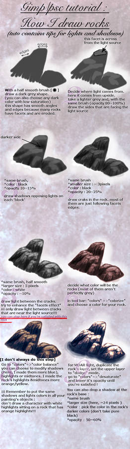 Tuto : how to draw a rock (+light/shadows tips)