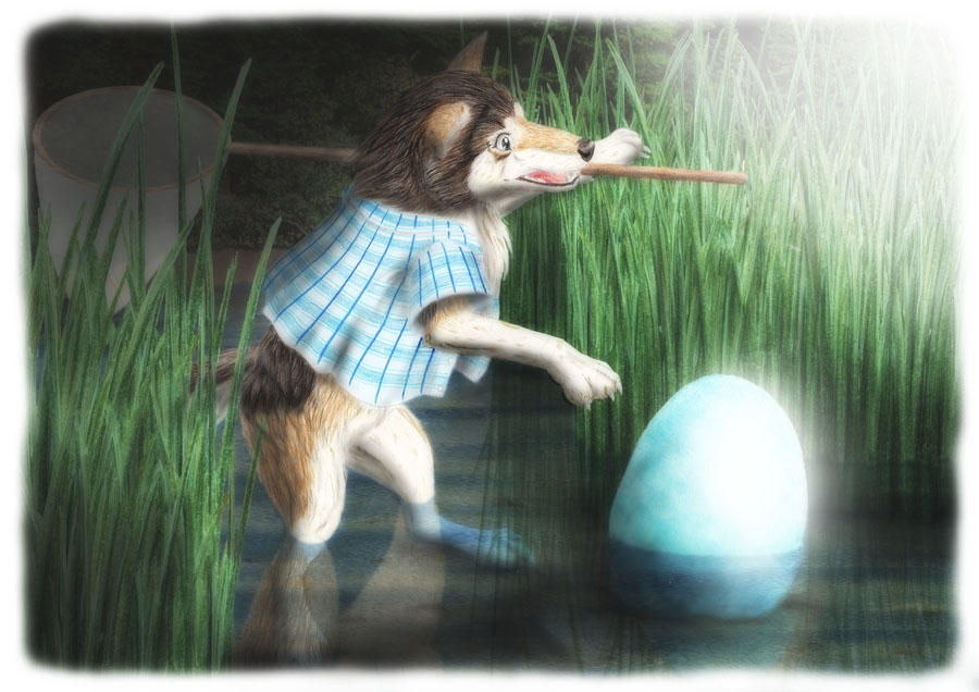 Wolf Pup and Blue Stone 1 by SheltieWolf on DeviantArt