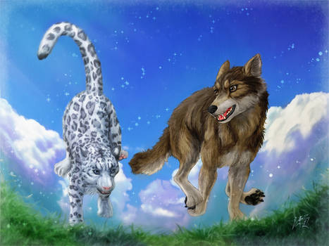 Wolf and Snow Leopard