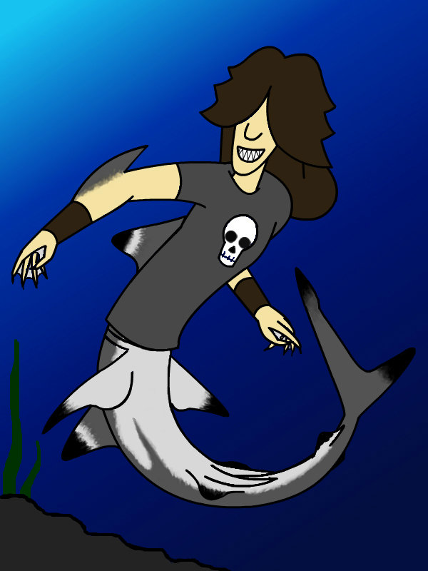 Axel the Black tip shark merman