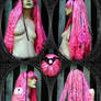 Ophelia pink, green and curly