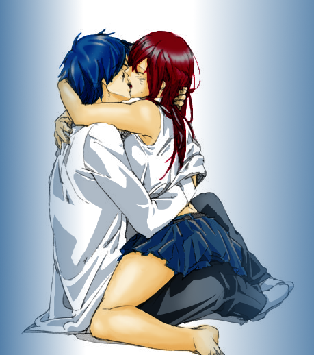 Fairy Tail - Jerza Kiss - colored