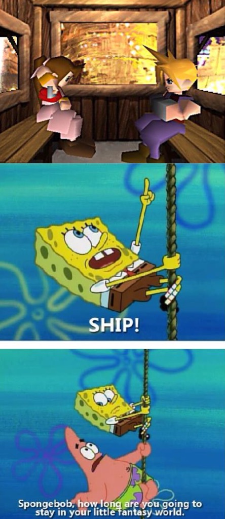 spongebob ships cloud and aerith