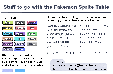 The Sprite Table Type Charts