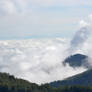 mountain in the clouds