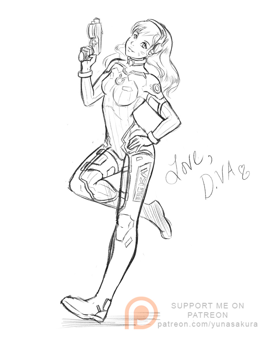 Love, D.Va! Sketch - Overwatch