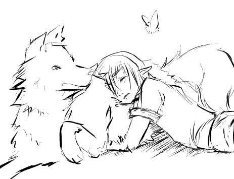 Link sleeping on Link...