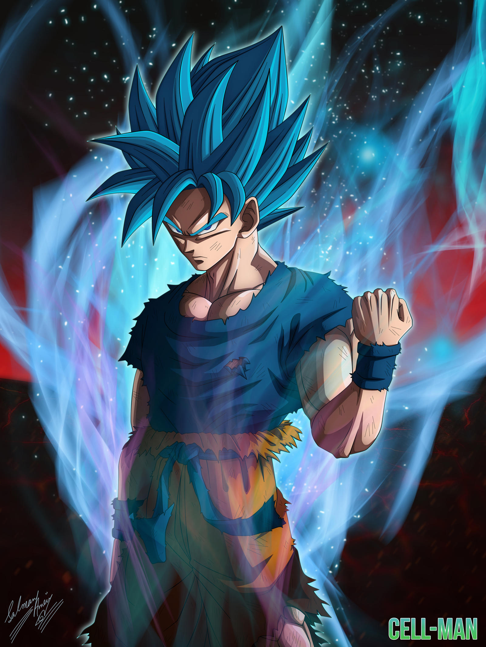 goku super saiyajin blue by naironkr on DeviantArt