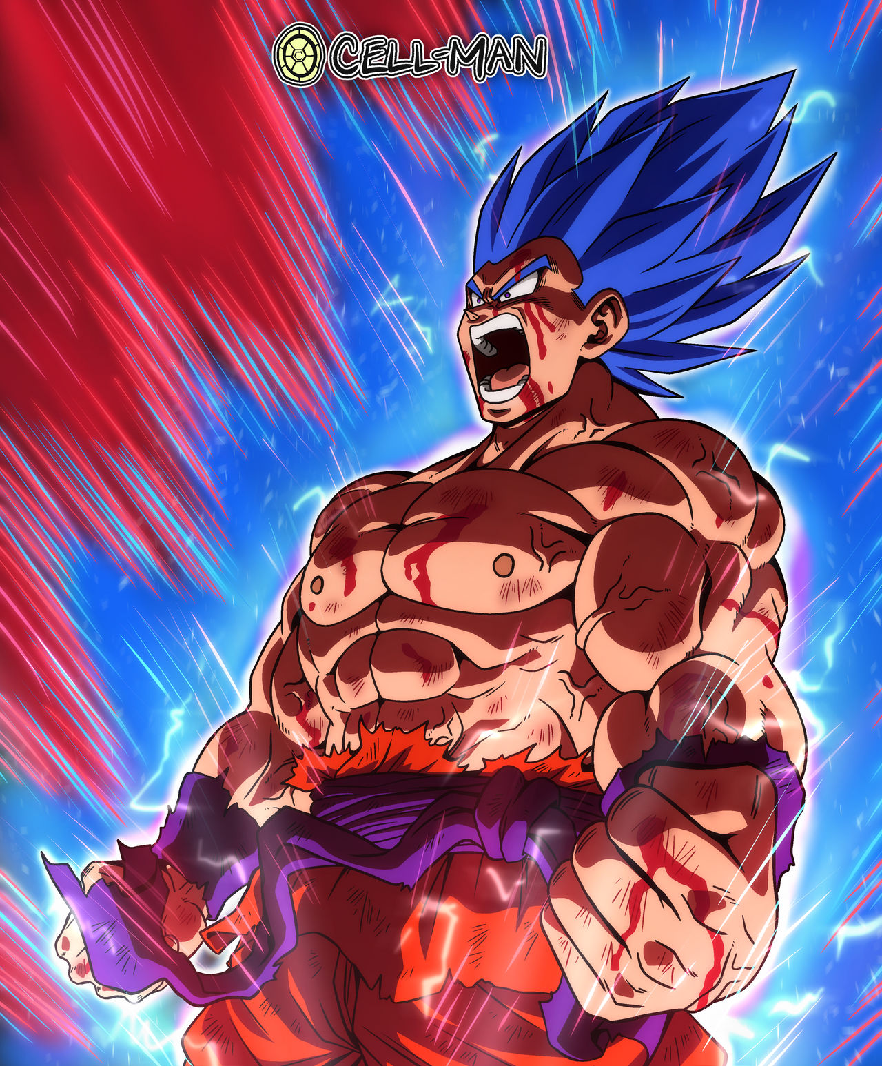 DeeBoy Ink - Super Saiyan Blue Kaioken Goku