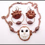 Knocker Earrings Labyrinth + Necklace White OWL