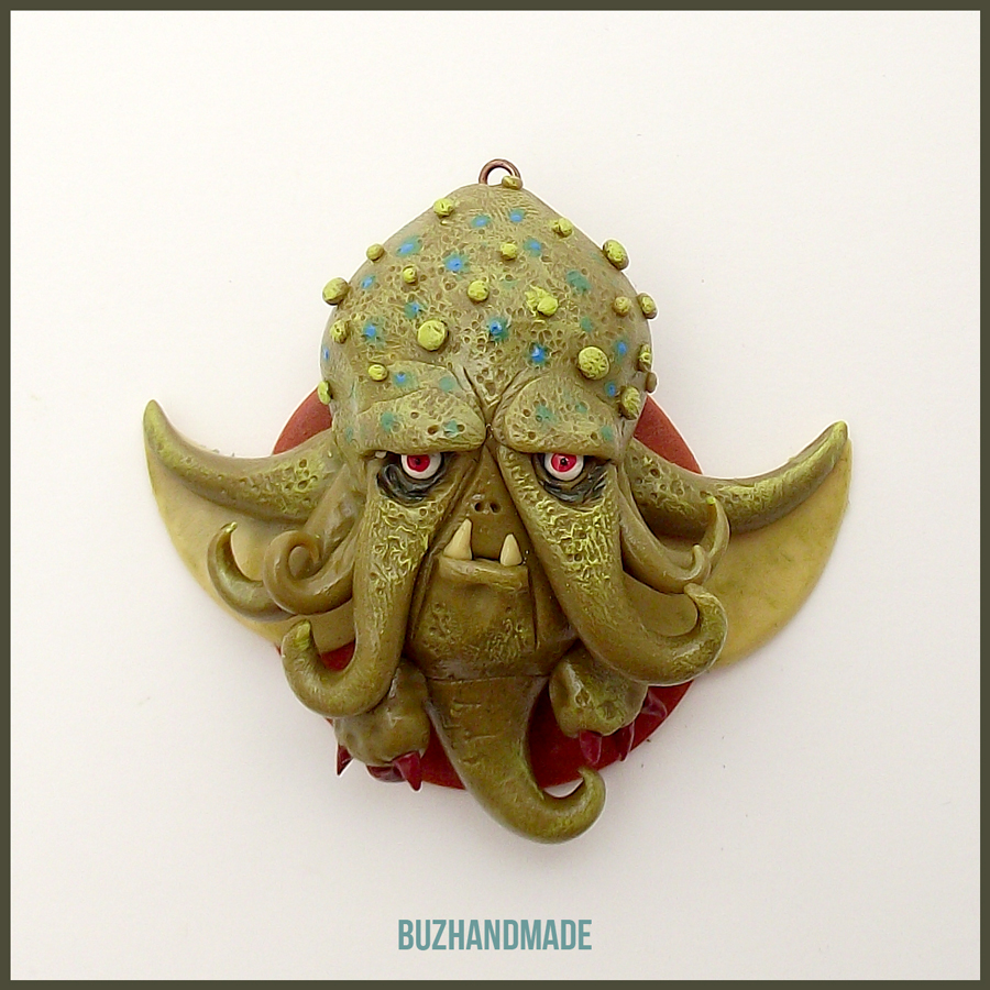 Chthulu Dragon #15 - Polymer Clay Charm