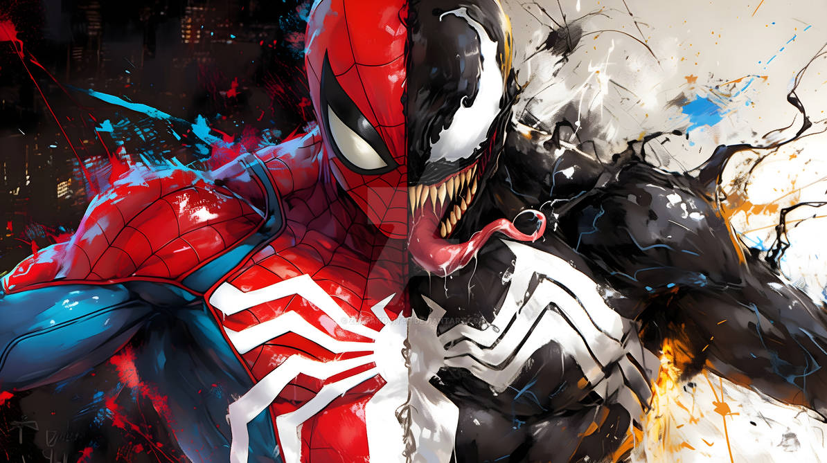 Split Web: Spider-Man vs. Venom by Zlatanovitch on DeviantArt
