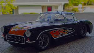 1956 Chevy Corvette- BLack w/Flames