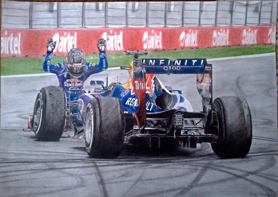 Vettel Drawing Sebastian Vettel India 2013 by Veronika1998 on DeviantArt