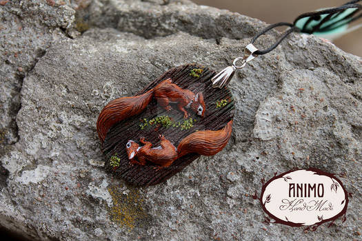 Pendant - Necklace - Little Squirrels