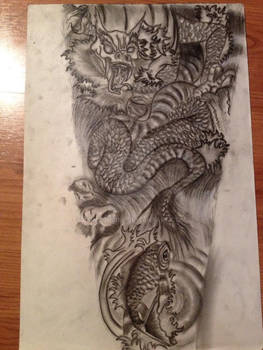 water dragon and koi complete