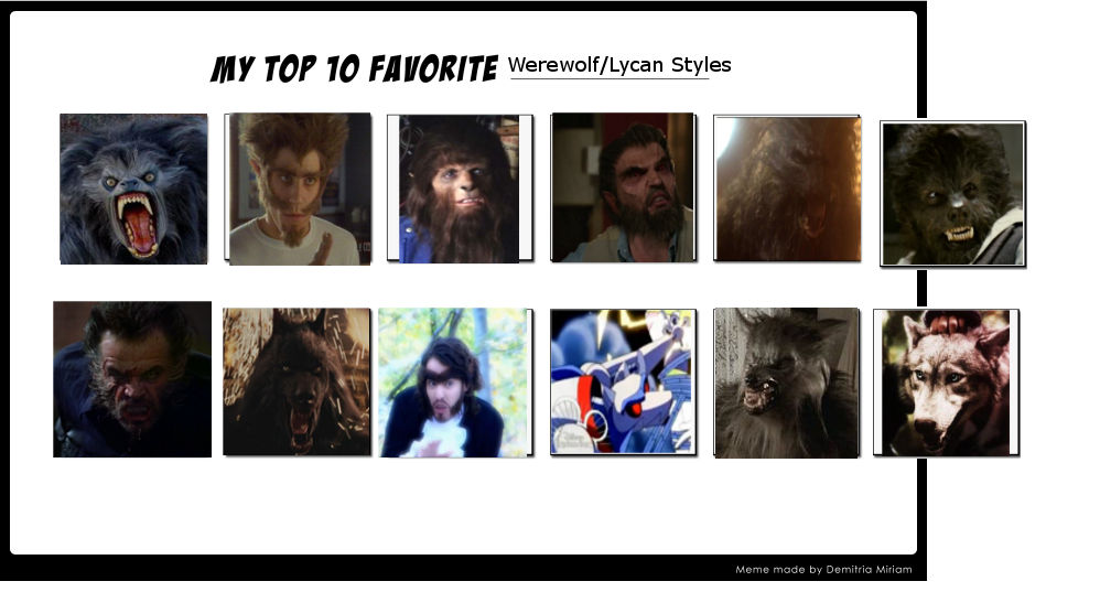 Top 12 Werewolf Styles by monstermaster13 on DeviantArt
