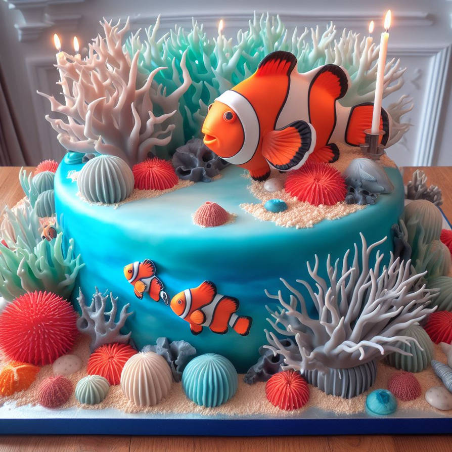 Custom Fish Cake Fish Themed Birthday Cake. by monstermaster13 on DeviantArt