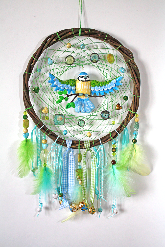 Spring Blue tit dreamcatcher