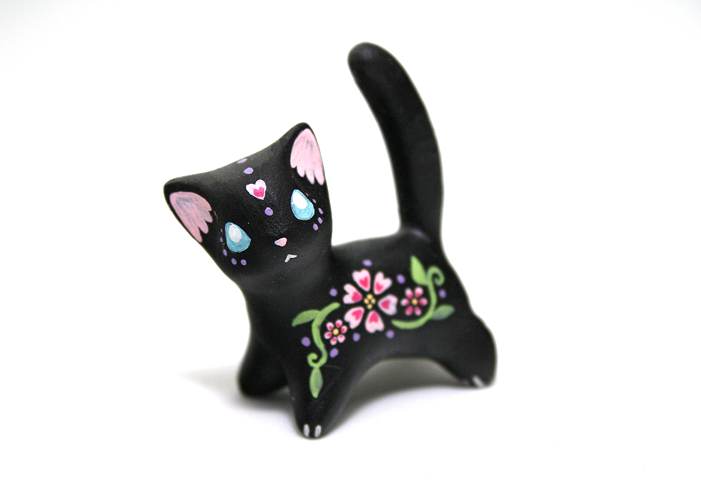 Black Floral Kitten