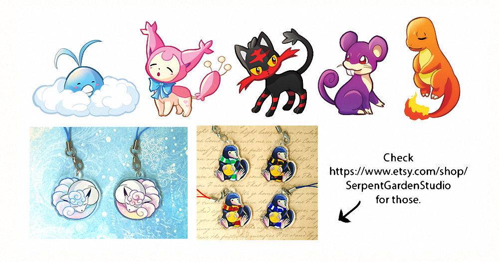 Pokemon charms WIP (and some news)