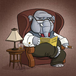Sketchbook: Elephant Reading (Redux)