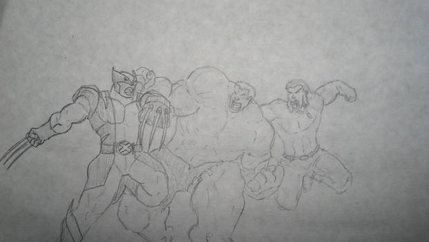 Hulk vs Wolverine and Sabretooth