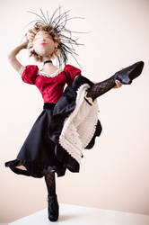 La danseuse de cancan - art cloth doll