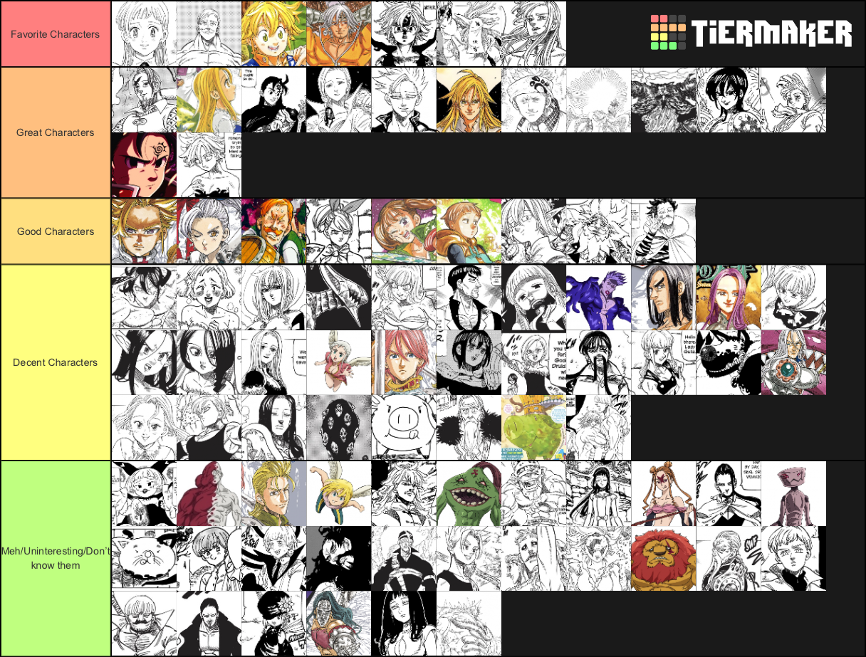 Seven Deadly Sins Character Tier List by ryanchism997 on DeviantArt Seven Deadly Sins Character Tier List by ryanchism997 on DeviantArt