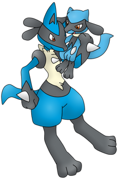 Lucario and Riolu