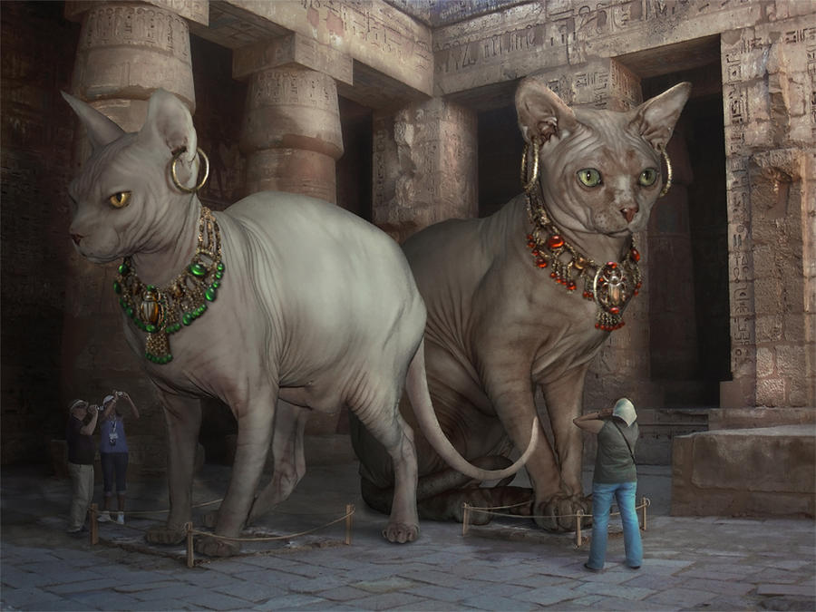 Bastet and Sekhmet base by Incantata Bastet and Sekhmet base by Incantata