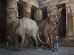 Bastet and Sekhmet base by Incantata Bastet and Sekhmet base by Incantata
