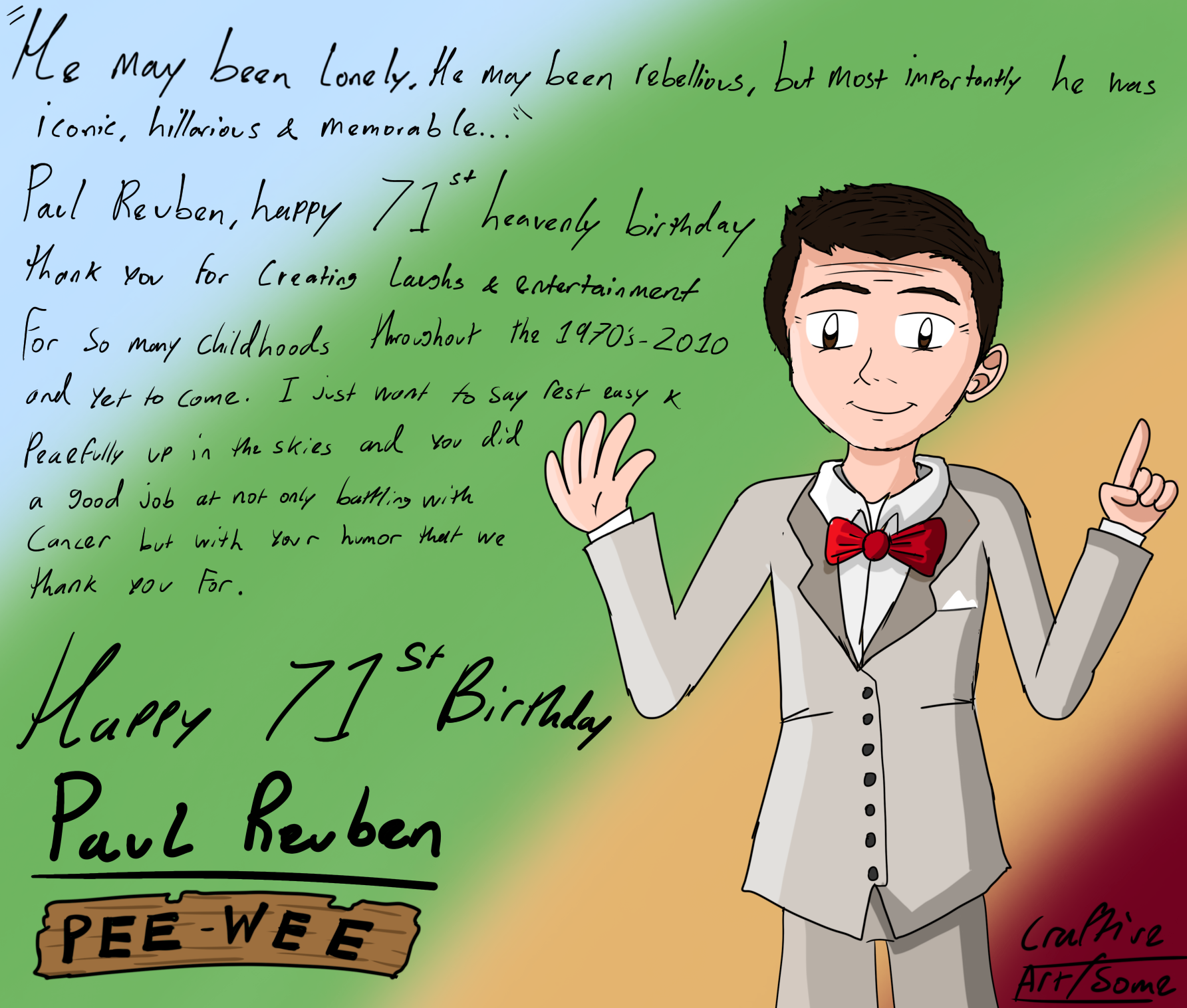 Happy 71st birthday Paul Reubens by AwesomeCraft on DeviantArt