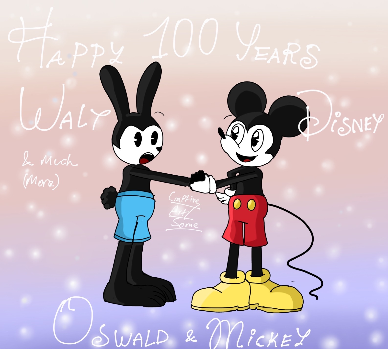 Disney centenary with a rabbit a mouse by AwesomeCraft on DeviantArt