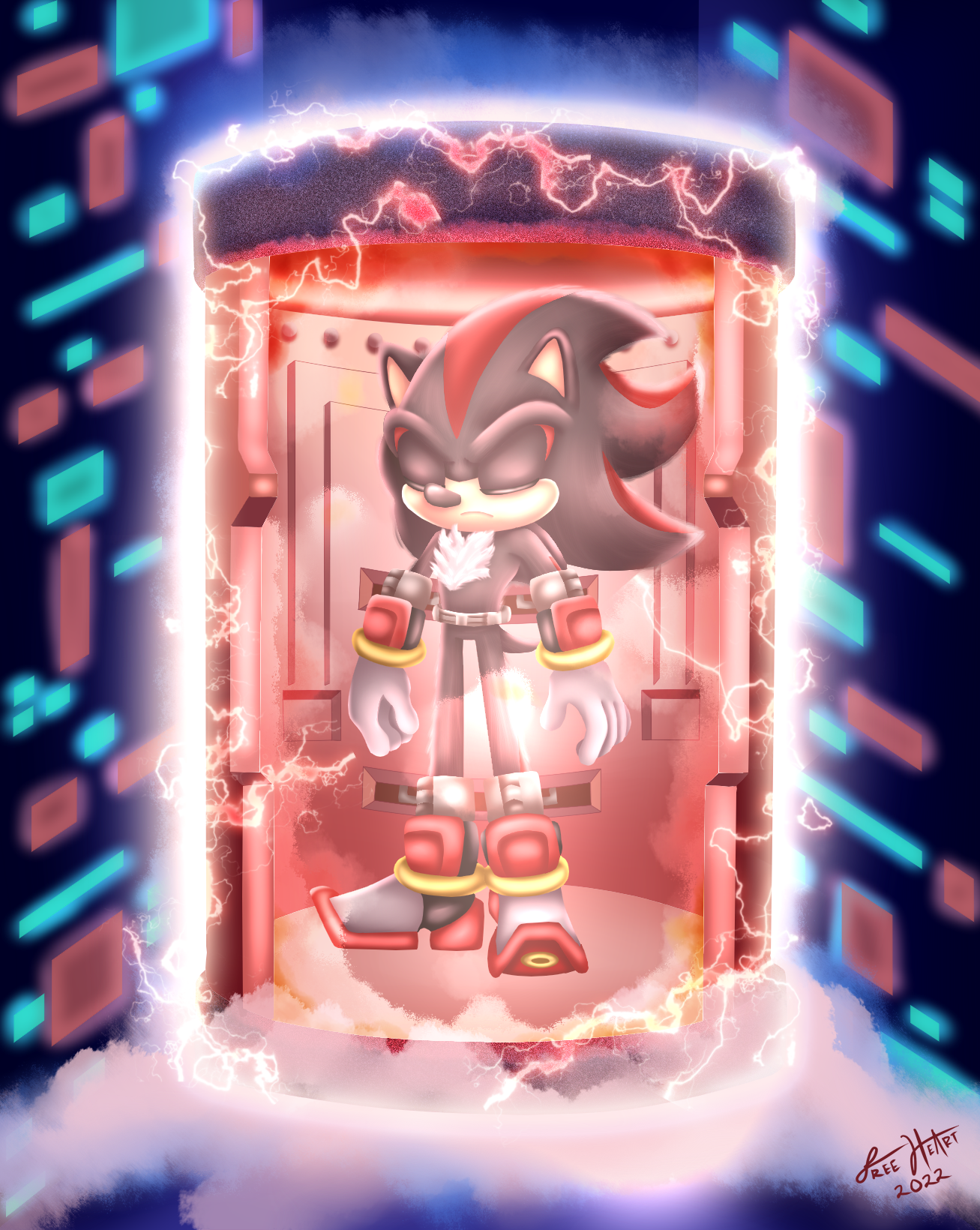 Sonic vs. Shadow (art by JocelynMinions on DeviantArt) : r